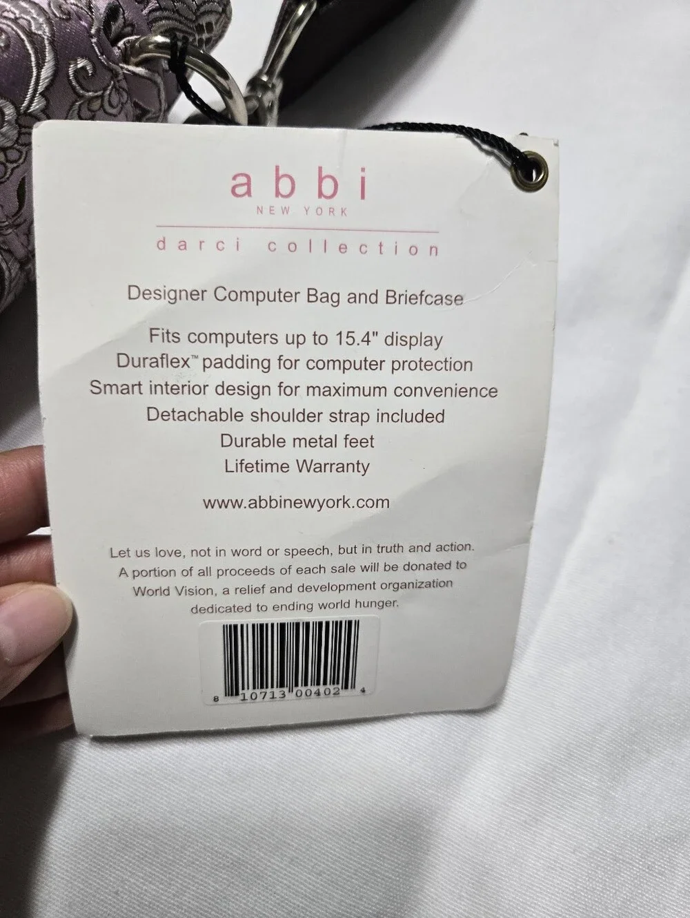 abbi New York Darci Collection Computer Bag And Briefcase Purple Floral Satin